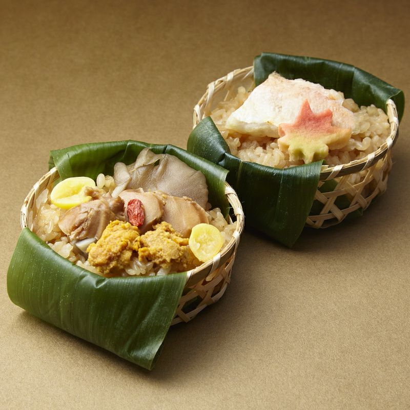 鮑と雲丹の飯蒸しと甘鯛の飯蒸しイメージ